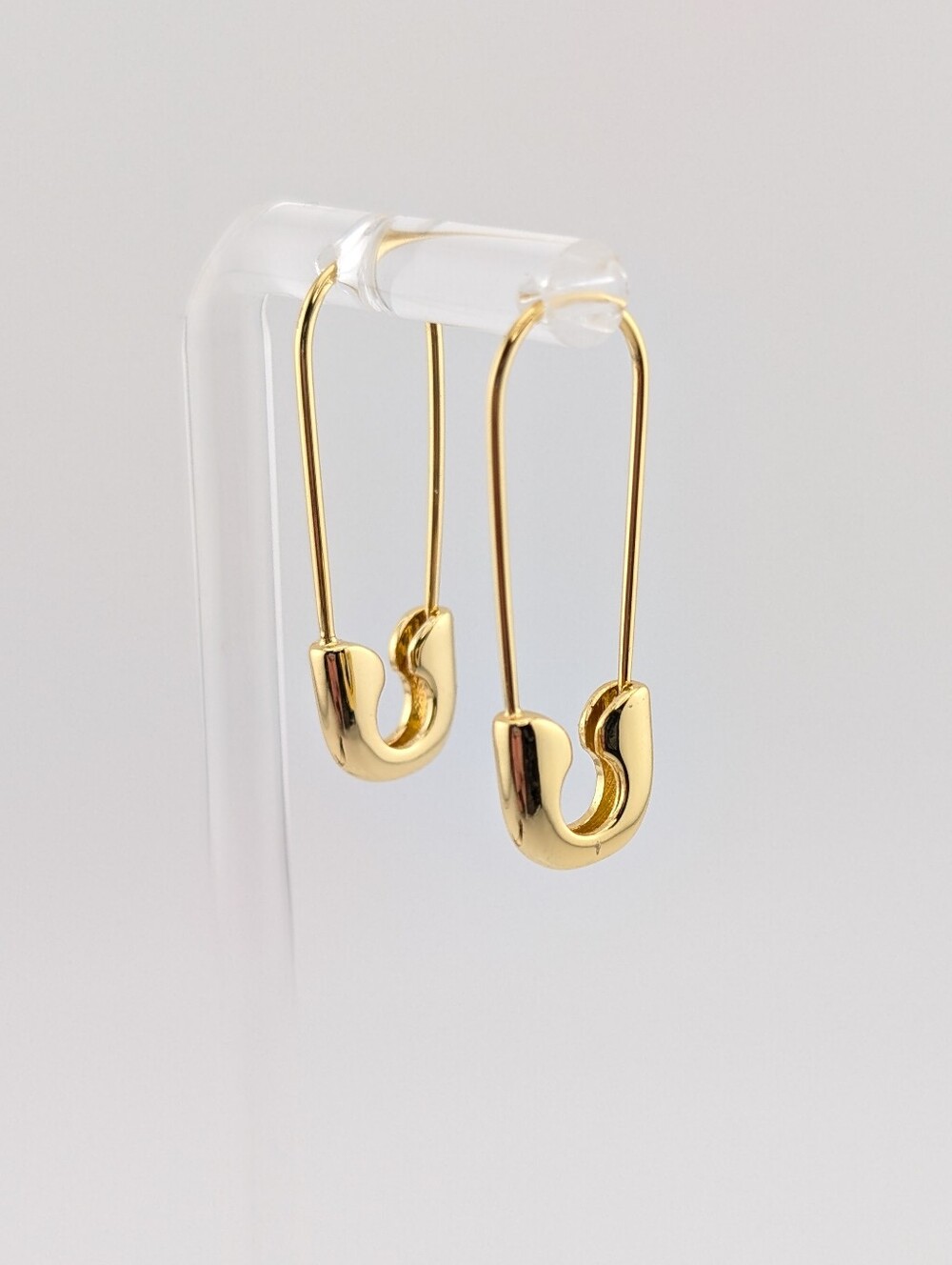 Gold Safety Pin Drop Earrings - Whimsigoth Women's Jewelry